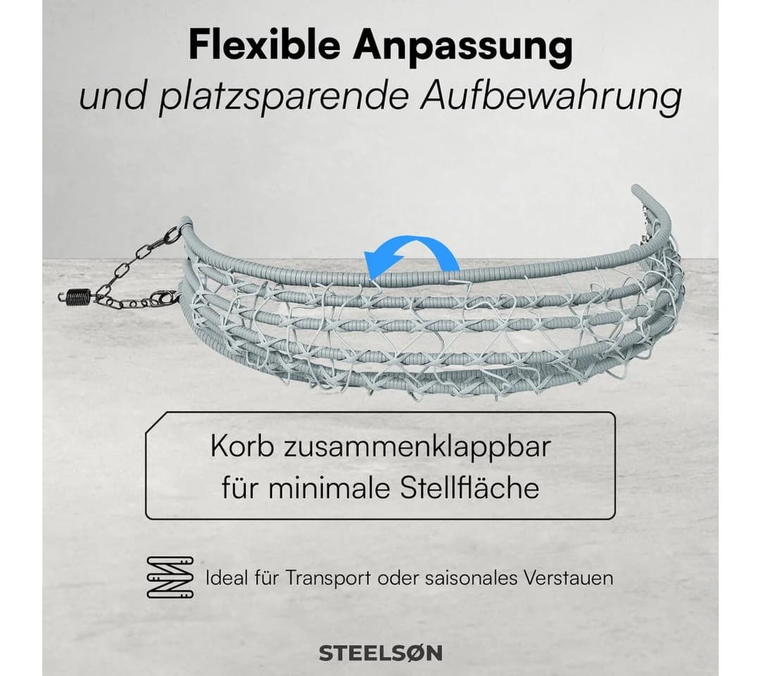 STEELSØN Hängesessel Alarian Grau höhenverstellbar mit Gestell - Bild 4