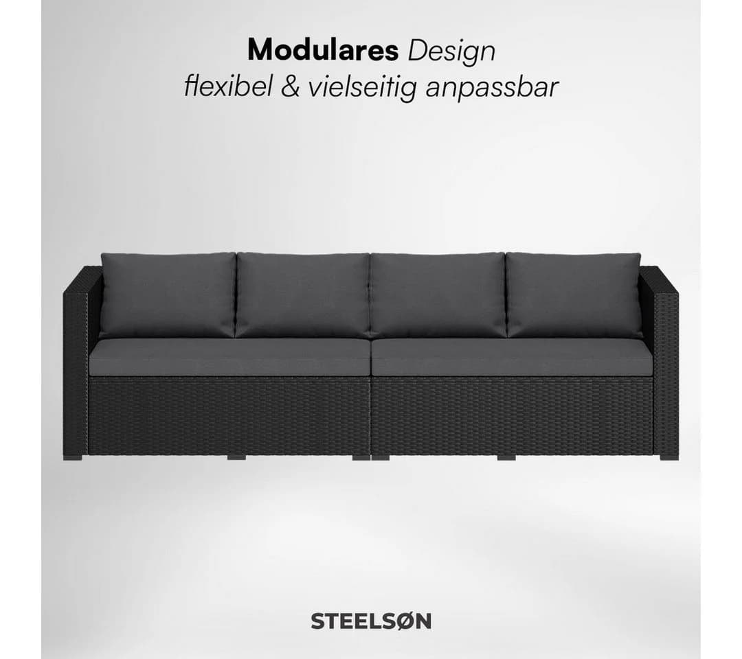 STEELSØN Veloria Lounge-Sitzgruppe Schwarz Anthrazit 4-tlg. - Bild 5