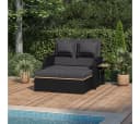 STEELSØN Gartenlounge-Set Caelum Polyrattan Sofa-Bett Schwarz Bild 1