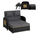 STEELSØN Gartenlounge-Set Caelum Polyrattan Sofa-Bett Schwarz Bild 2