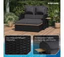 STEELSØN Gartenlounge-Set Caelum Polyrattan Sofa-Bett Schwarz Bild 3
