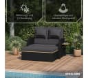 STEELSØN Gartenlounge-Set Caelum Polyrattan Sofa-Bett Schwarz Bild 4