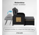 STEELSØN Gartenlounge-Set Caelum Polyrattan Sofa-Bett Schwarz Bild 5