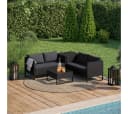 STEELSØN Gartenlounge-Set Alniyat 4-tlg. Schwarz Anthrazit Polyrattan Bild 1