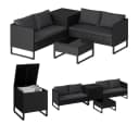 STEELSØN Gartenlounge-Set Alniyat 4-tlg. Schwarz Anthrazit Polyrattan Bild 2