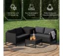 STEELSØN Gartenlounge-Set Alniyat 4-tlg. Schwarz Anthrazit Polyrattan Bild 3