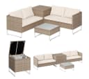 STEELSØN Gartenlounge-Set Alniyat Beige Polyrattan mit Kissen Bild 2