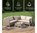 STEELSØN Gartenlounge-Set Alniyat Beige Polyrattan mit Kissen Bild 3