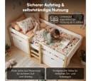 Bellabino Hochbett Aspy mit Matratze und Schubladen Weiß Bild 3