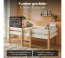 Bellabino Hochbett Aspy mit Rausfallschutz 90x200 cm Natur/Weiß Bild 4