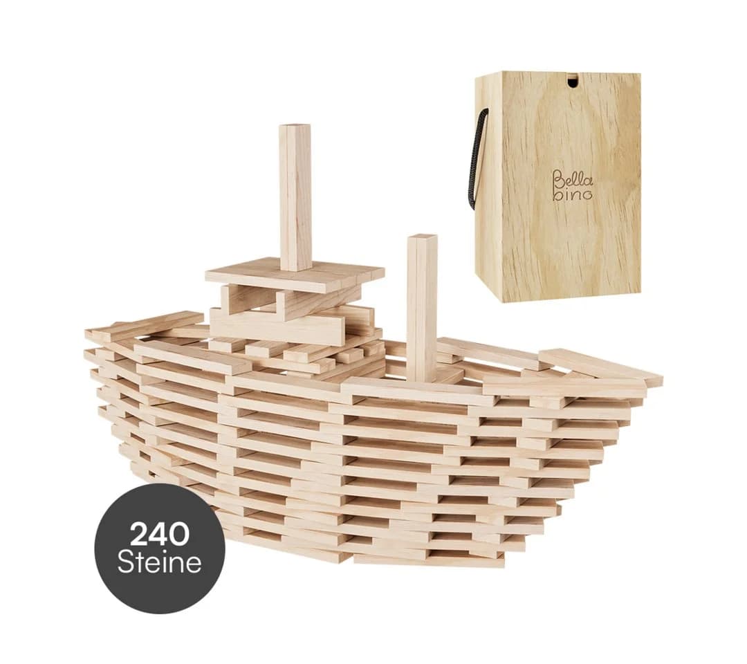Bellabino Sabino Spielbausteine 240-tlg. Kiefernholz Natur - Bild 2