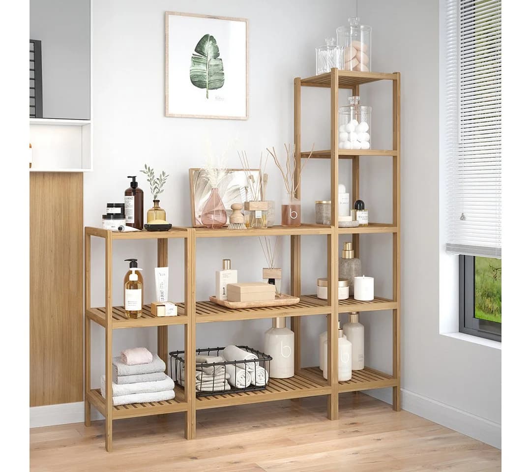 Bellamio Badregal Newa Bambus 3 Ebenen Lackiert Beige