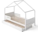 Bellabino Hausbett Bela mit Gästebett und Matratze Weiß Massivholz Bild 1