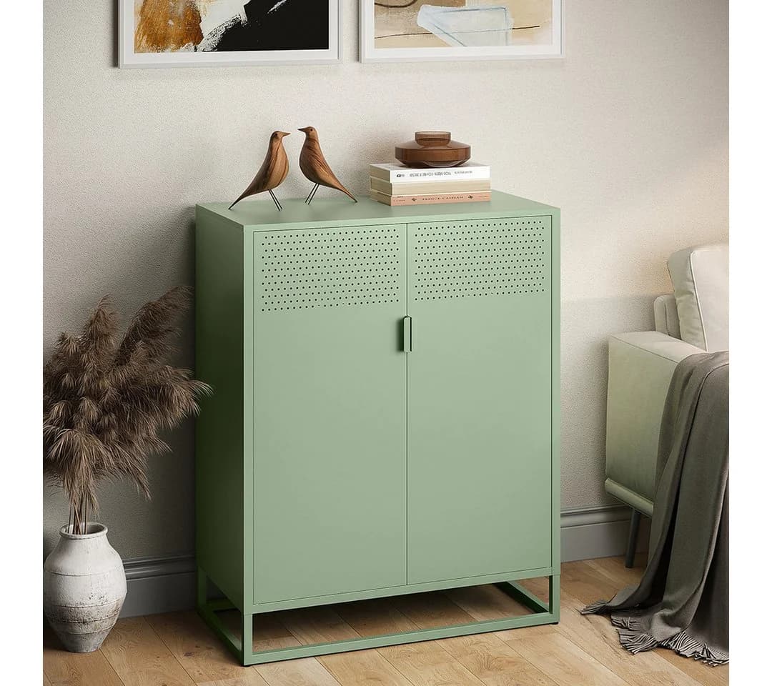 skølm Kommode Izar Metall Mintgrün Highboard mit Doppeltür - Bild 2