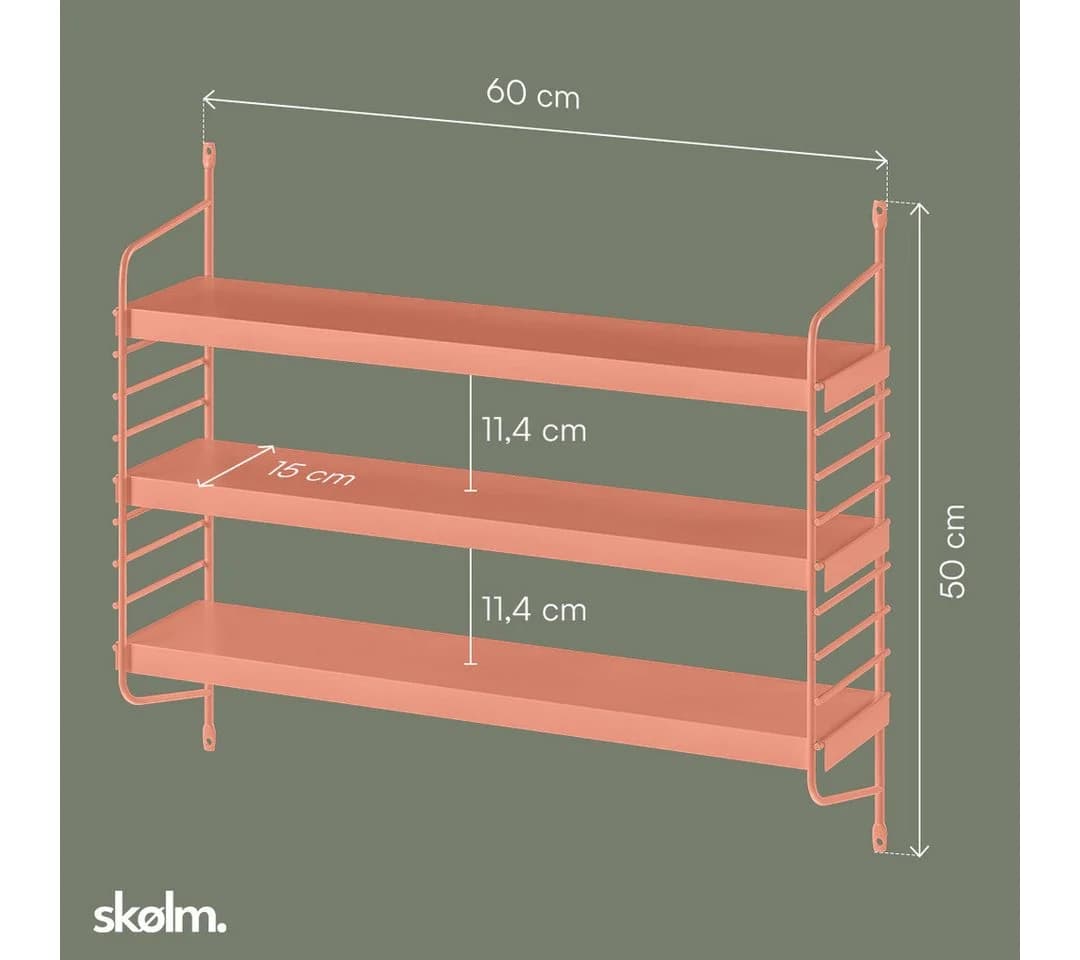 skølm Wandregal Mimir Terrakotta 3 höhenverstellbare Böden - Bild 5
