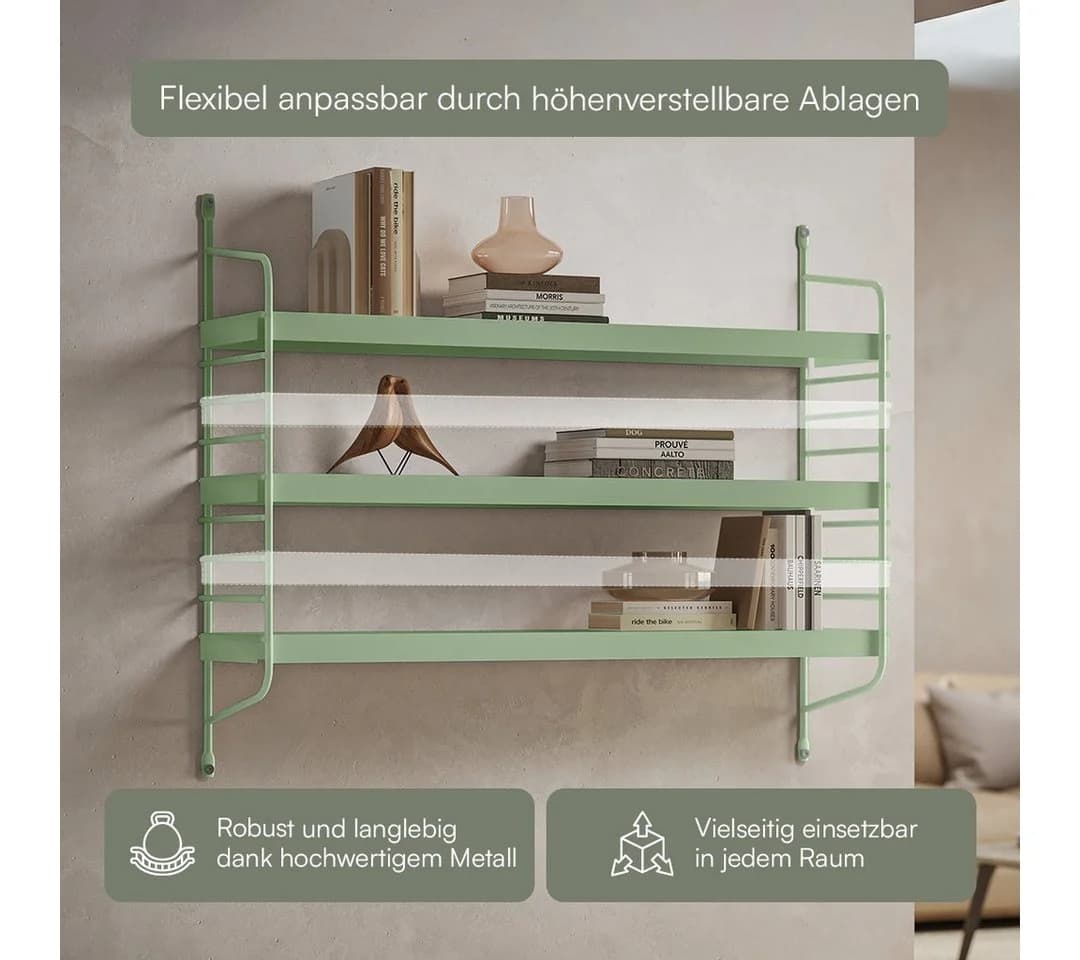 skølm Wandregal Mimir 3 Böden höhenverstellbar mintgrün - Bild 3