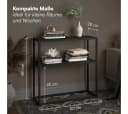 skølm Konsolentisch Skadi Schwarz Metallregal mit 2 Ablageflächen Bild 5