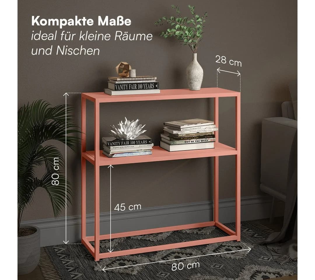 skølm Konsolentisch Skadi Terrakotta Metallregal mit 2 Ablageflächen - Bild 4