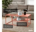 skølm Couchtisch Skadi Metall mit 2 Ablagen Terrakotta Bild 4