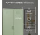 skølm Kleiderschrank Atria Metall Mintgrün 3 Schubladen 2 Kleiderstangen Bild 4