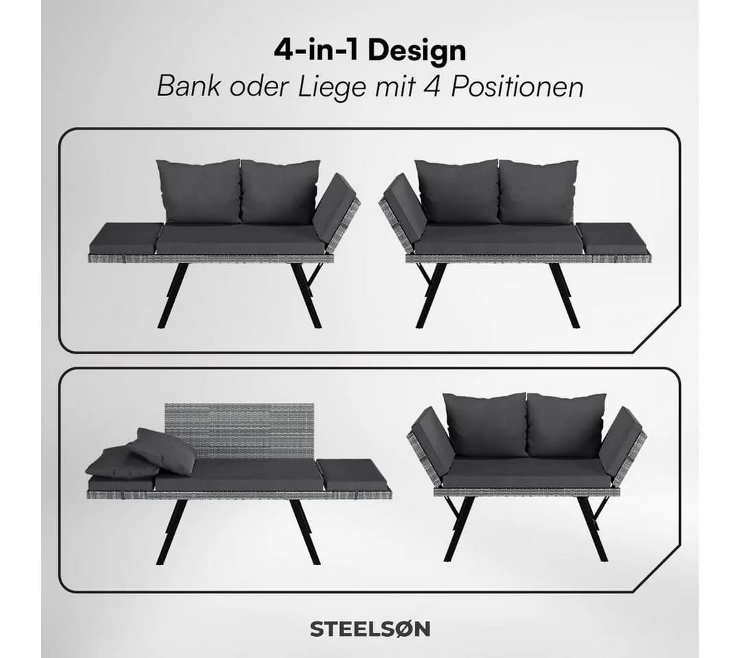 STEELSØN Gartenbank Elytra Verstellbare Armlehnen - Bild 4