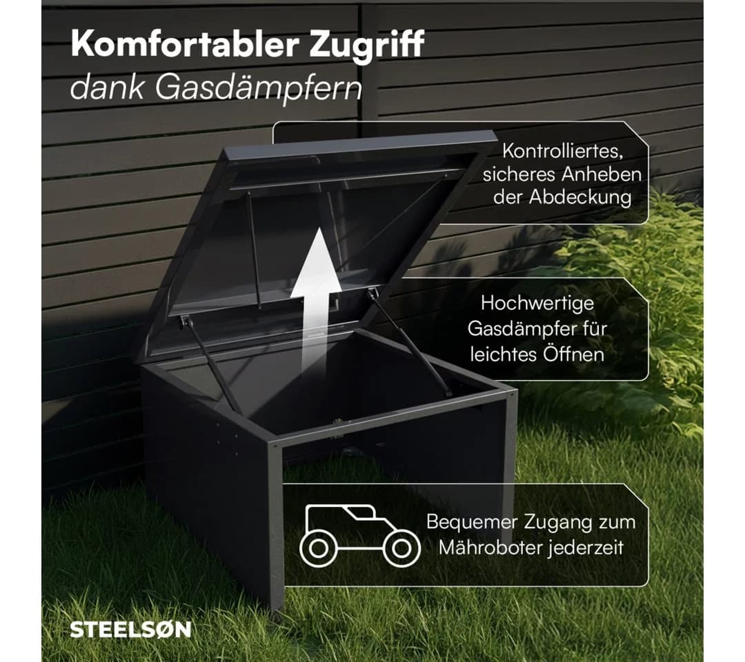 STEELSØN Mähroboter-Garage Drakon Anthrazit