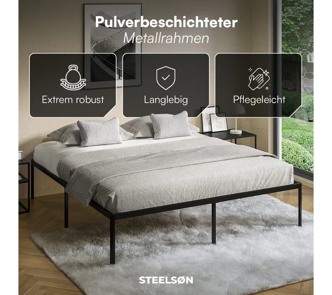 STEELSØN Metallbett Situla Schwarz ohne Kopfteil - Bild 3