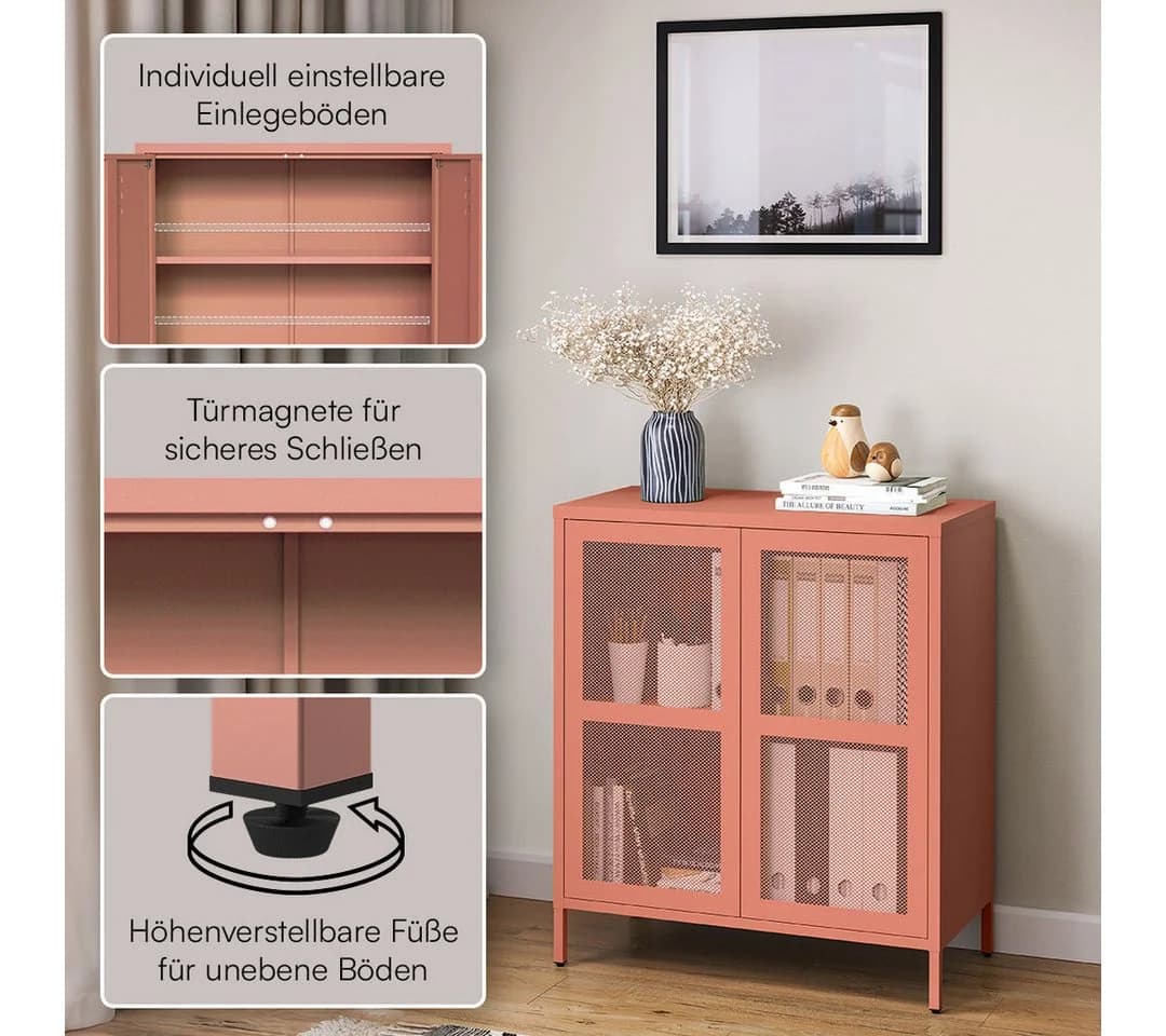 skølm Kommode Zephyr Terrakotta mit Push-to-Open-Türen und Füßen - Bild 3