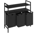 STEELSØN Wäschekorb Rigil Metall 3 Fächer 120 L Schwarz Bild 2