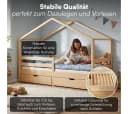 Bellabino Hausbett Abia mit Schubladen und Rausfallschutz Natur Bild 1