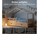 Bellabino Hausbett Abia mit Schubladen und Rausfallschutz Natur Bild 3