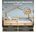 Bellabino Hausbett Abia mit Schubladen und Rausfallschutz Natur Bild 4