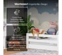 Bellabino Kinderbett Iskri Bodenbett mit Rausfallschutz und Matratze Weiß Bild 4