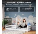 Bellabino Kinderbett Iskri Bodenbett mit Rausfallschutz und Matratze Weiß Bild 5