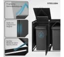STEELSØN Mülltonnenbox Thoria 240L Graphitschwarz 4 Türen Bild 3