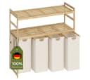 Bellamio Wäschekorb Newa Bambus 4 Fächer 200L Beige Bild 2