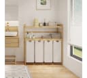 Bellamio Wäschekorb Newa Bambus 4 Fächer 200L Beige Bild 4