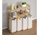 Bellamio Wäschekorb Newa Bambus 4 Fächer 200L Beige Bild 5