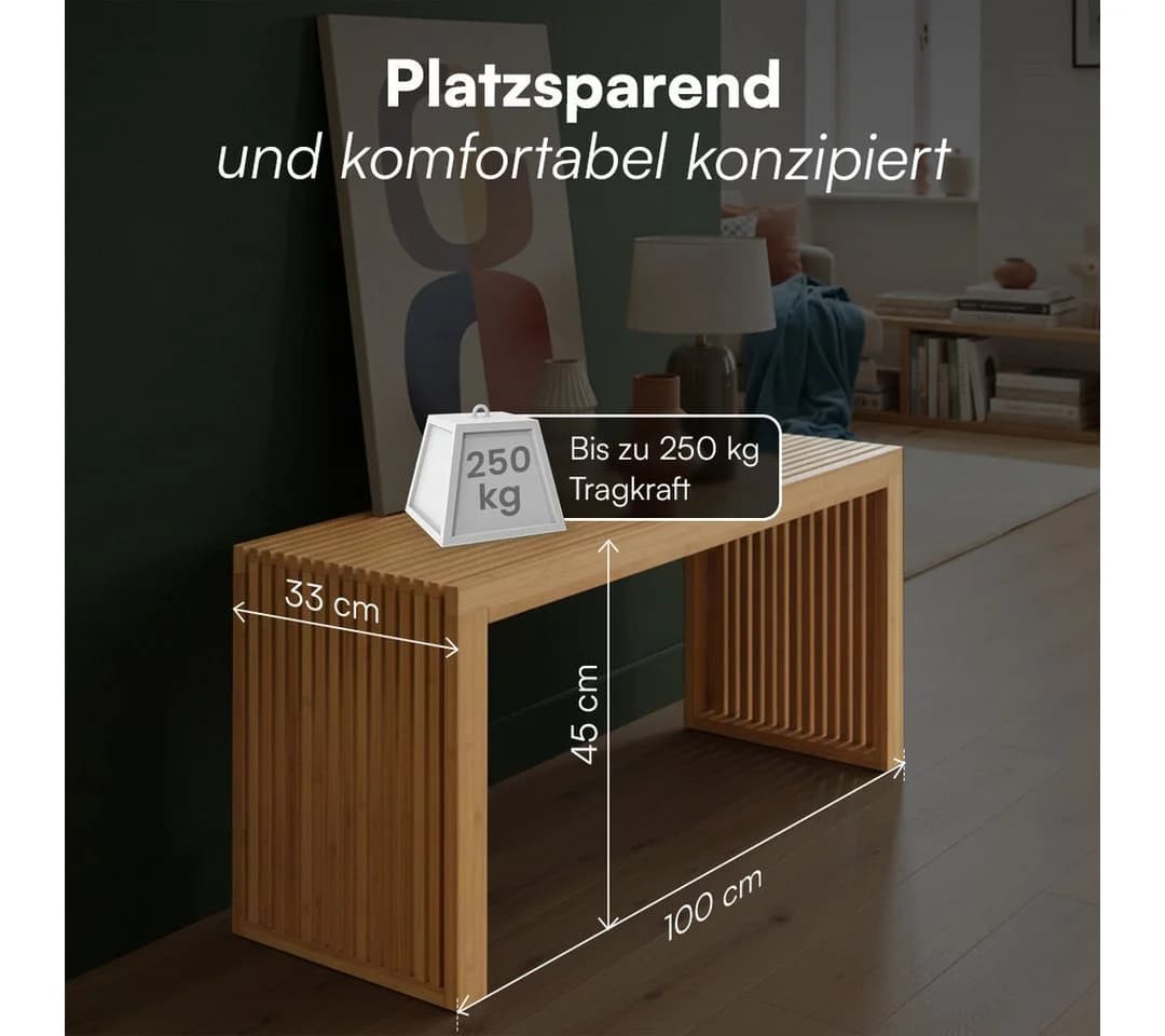 Bellamio Bank Sava Bambus Natur Sitzbank - Bild 5