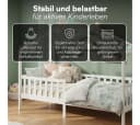 Bellabino Kinderbett Bia mit Rausfallschutz & Lattenrost, Massivholz Kiefer, Weiß Bild 3