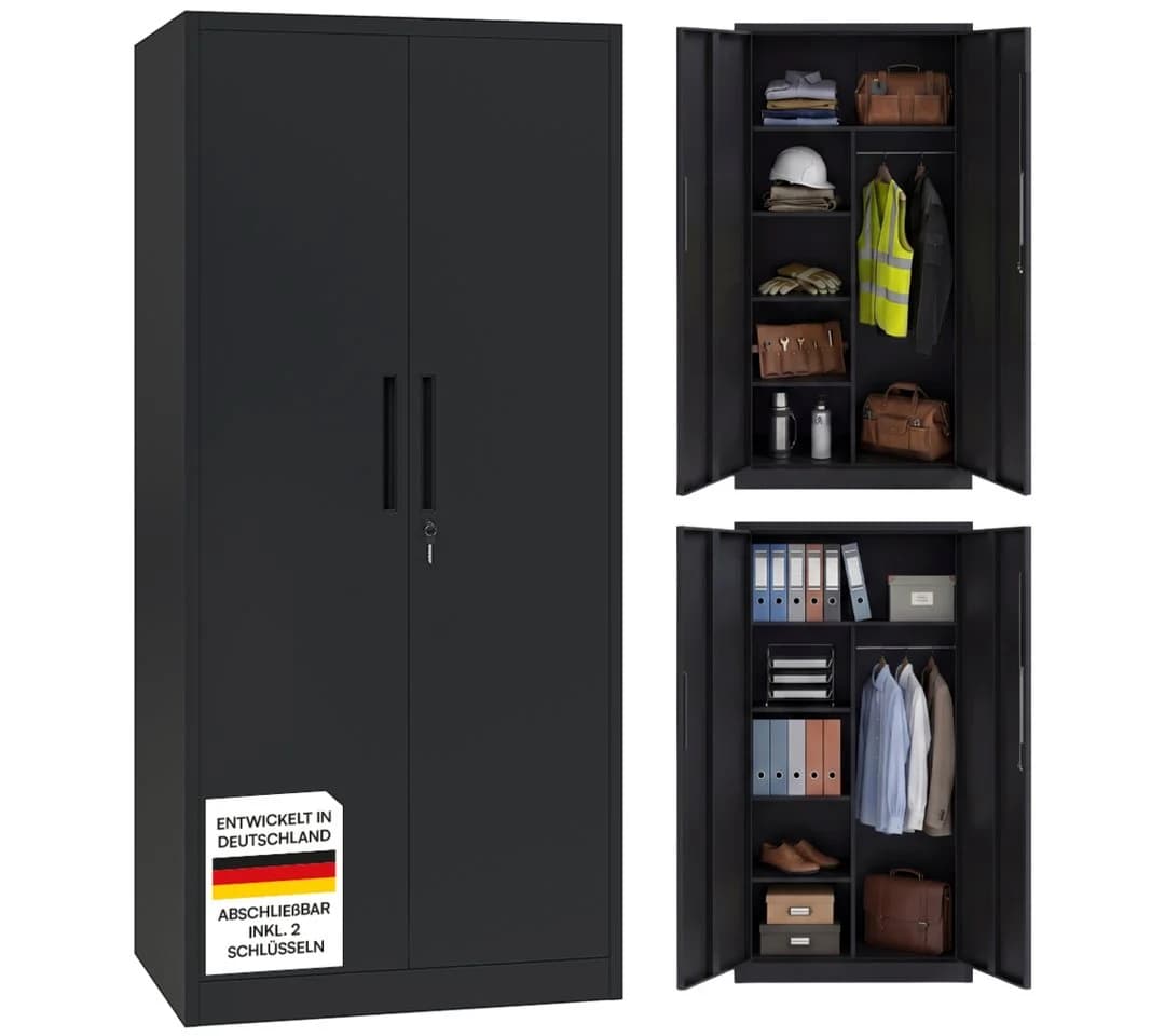 STEELSØN Garderobenschrank Regulus Abschließbar Schwarz Stahl - Bild 2