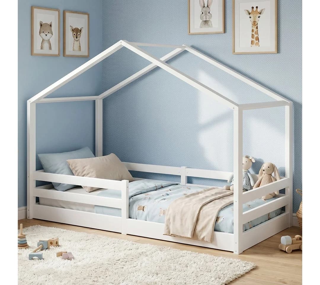 Bellabino Hausbett Abia Weiß mit Lattenrost und Rausfallschutz - Bild 2