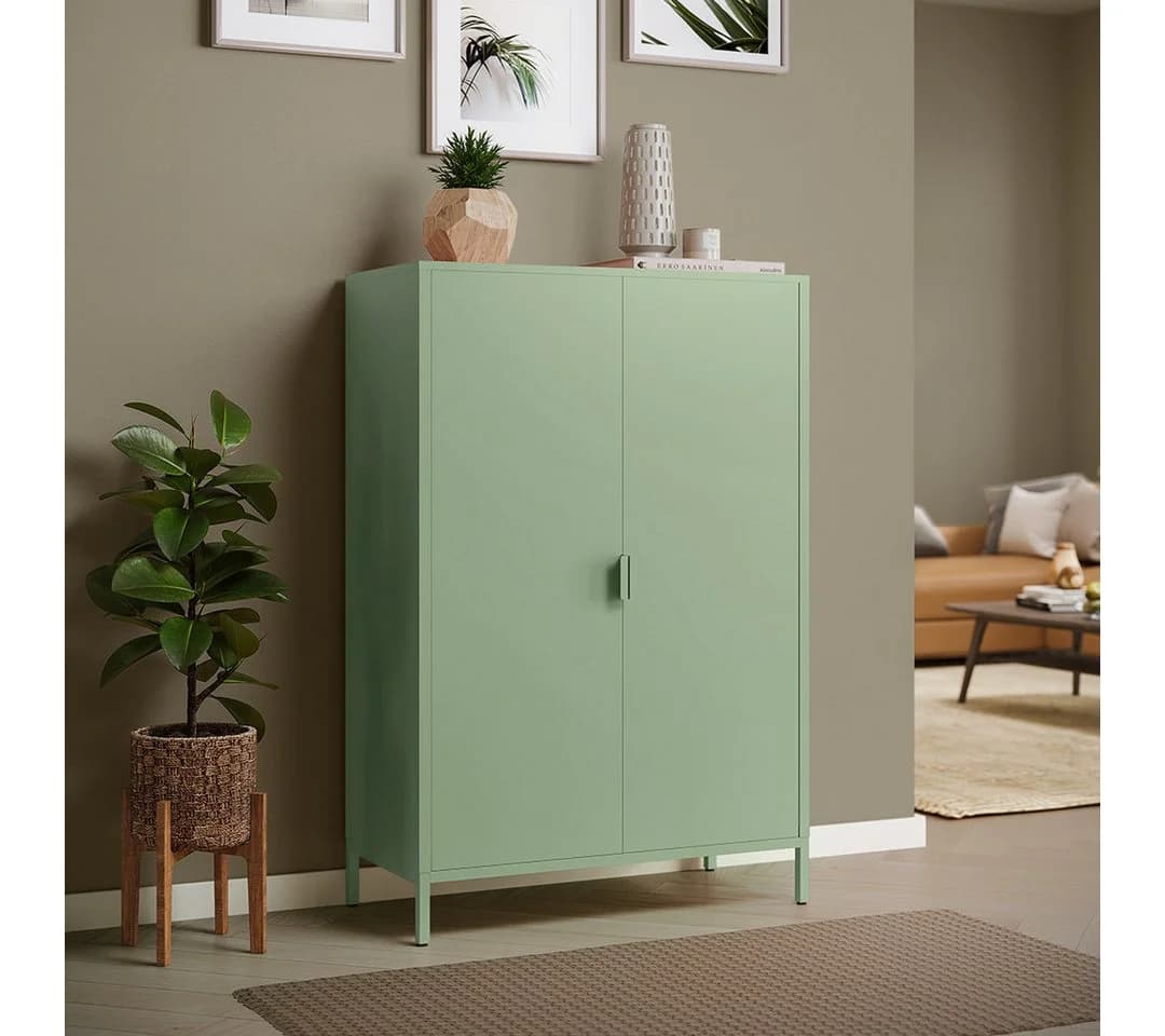skølm Kommode Ituri Metall Mintgrün Highboard mit 2 Einlegeböden - Bild 2