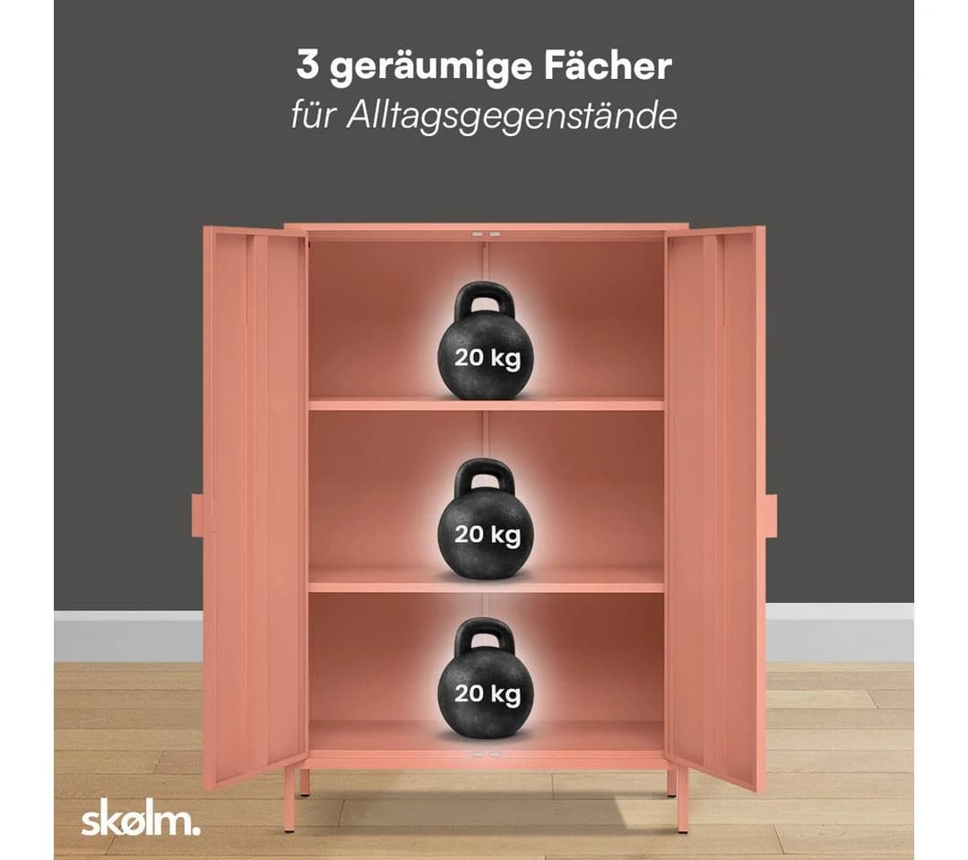skølm Kommode Ituri Metall Terrakotta mit 3 Fächern und Magnetverschluss - Bild 5