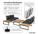 STEELSØN Gartenlounge-Set Zandra Akazienholz Schwarz Bild 3