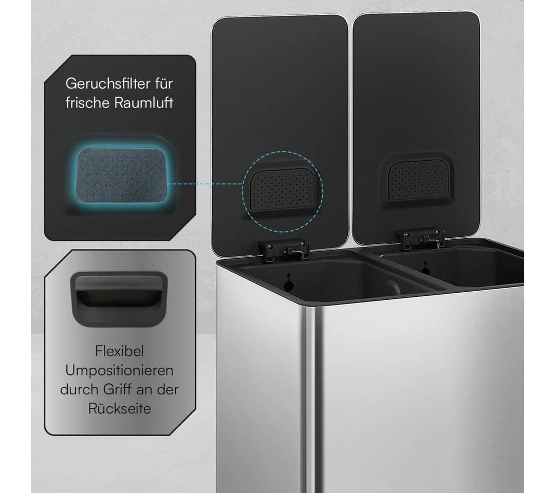 STEELSØN Mülleimer Gloas 2x15 Liter Edelstahl Soft-Close - Bild 5
