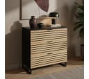 Bellamio Kommode Luvua Schwarz/Eichenoptik 80cm Bild 1