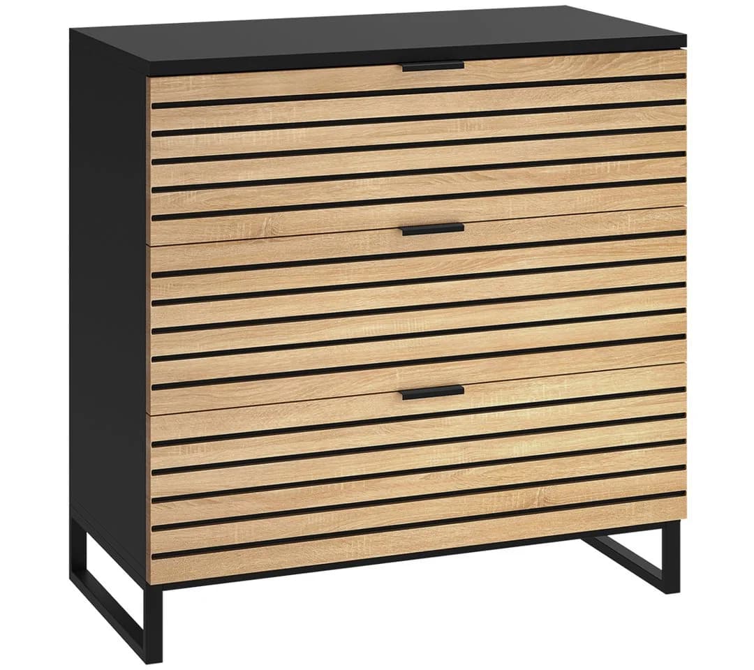 Bellamio Kommode Luvua Schwarz/Eichenoptik 80cm - Bild 2