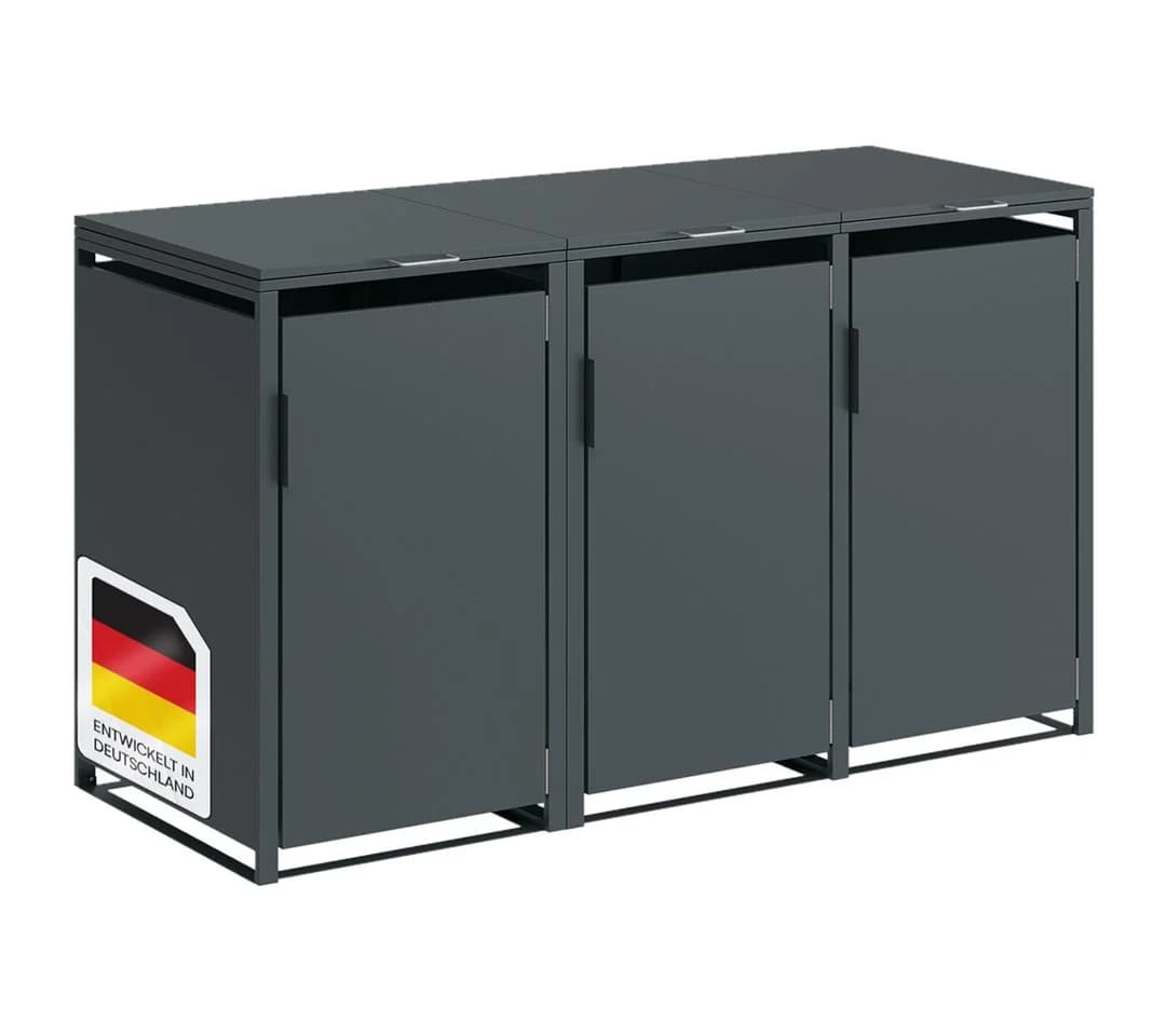 STEELSØN Mülltonnenbox Thoria 120 L Anthrazit 3 Türen - Bild 2