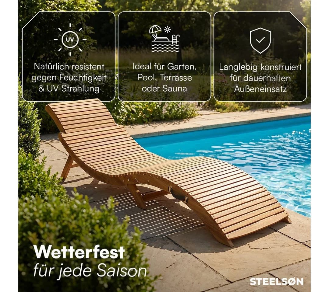 STEELSØN Gartenliege Ophira Akazienholz Klappbar - Bild 5